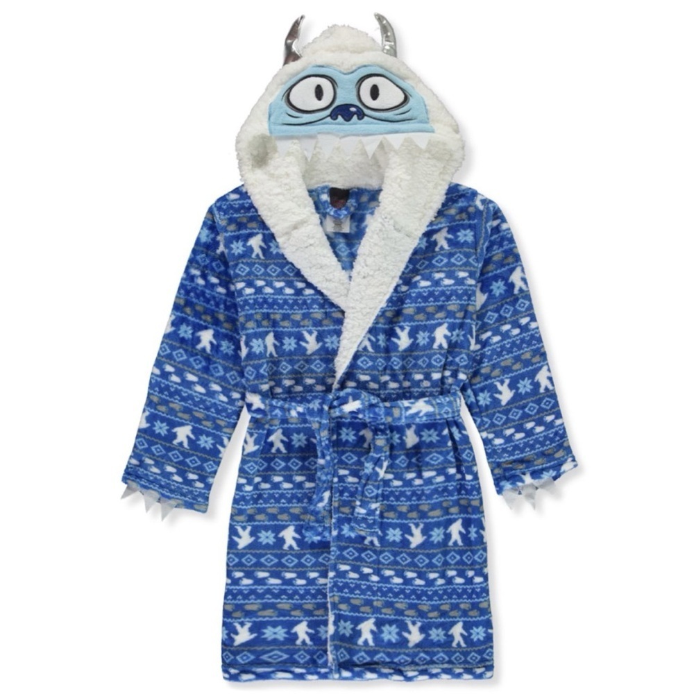 Kids’ Sleep On It Ice Monster Hooded Bath Robe Attached Belt Size M (8/10) Cozy